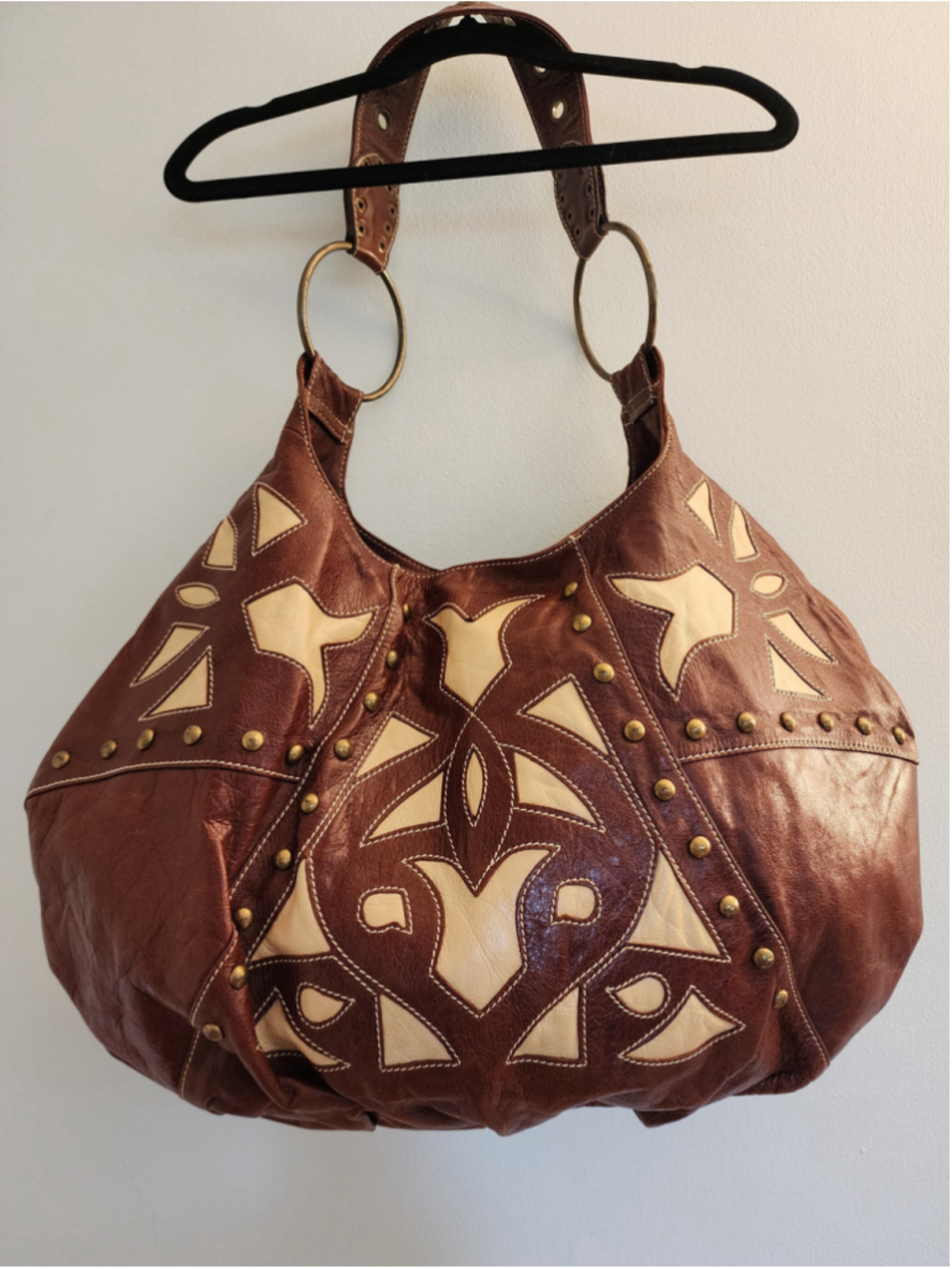 VINTAGE Sabina New York Leather Hobo Bag - Urban Outfitters Y2K Boho Chic